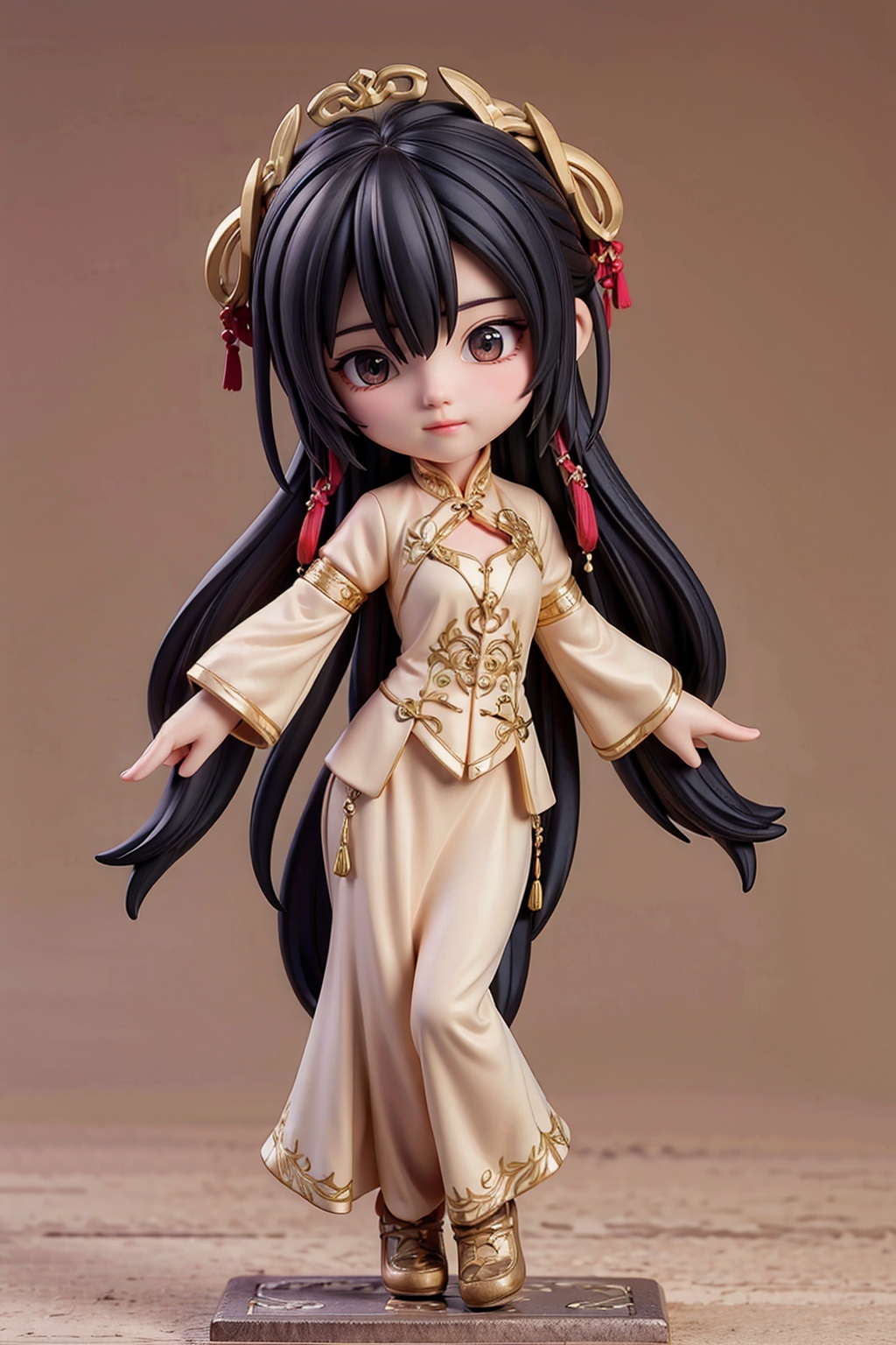 girl,black long hair,full body,arms at sides,chinese clothes,
