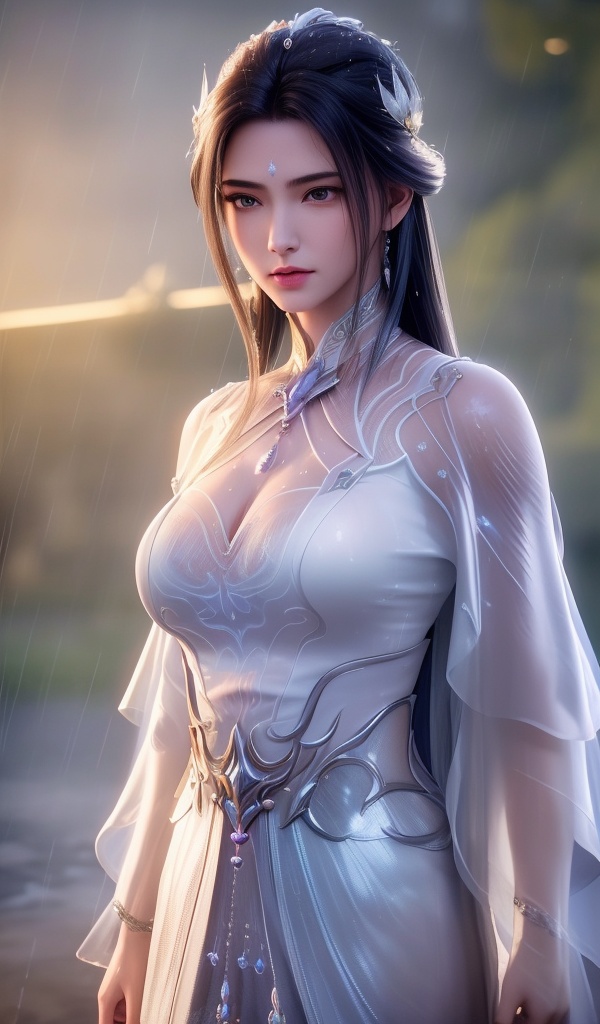 <lora:611-DA-诛仙-陆雪琪-V3:0.8>(,1girl, ,best quality, ),looking at viewer, ,ultra detailed 8k cg, ultra detailed background,  ultra realistic 8k cg,          cinematic lighting, cinematic bloom, (( , )),,  , unreal, science fiction,  luxury, jewelry, diamond, pearl, gem, sapphire, ruby, emerald, intricate detail, delicate pattern, charming, alluring, seductive, erotic, enchanting, hair ornament, necklace, earrings, bracelet, armlet,halo,masterpiece, (( , )),,  ,cherry blossoms,(((, night,night sky,,  ultra high res, (photorealistic:1.4), raw photo, 1girl, , rain, sweat, ,wet, )))(( , ))   (cleavage), (),