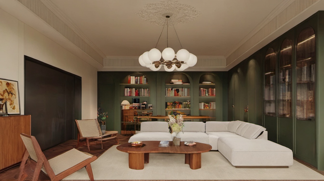 <lora:nanyang XL2.0:0.6>,nanyang,indoors,no humans,table,couch,chair,bookshelf,wooden floor,vase,cup,lamp,book,flower,plant,