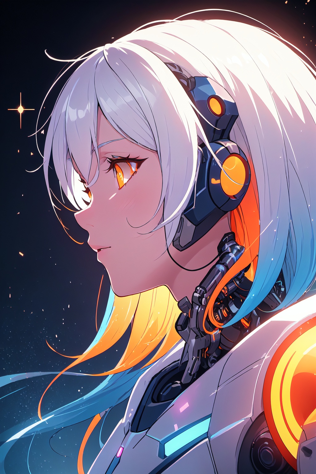 white hair,  blue hair,  orange hair on Tensor.Art
