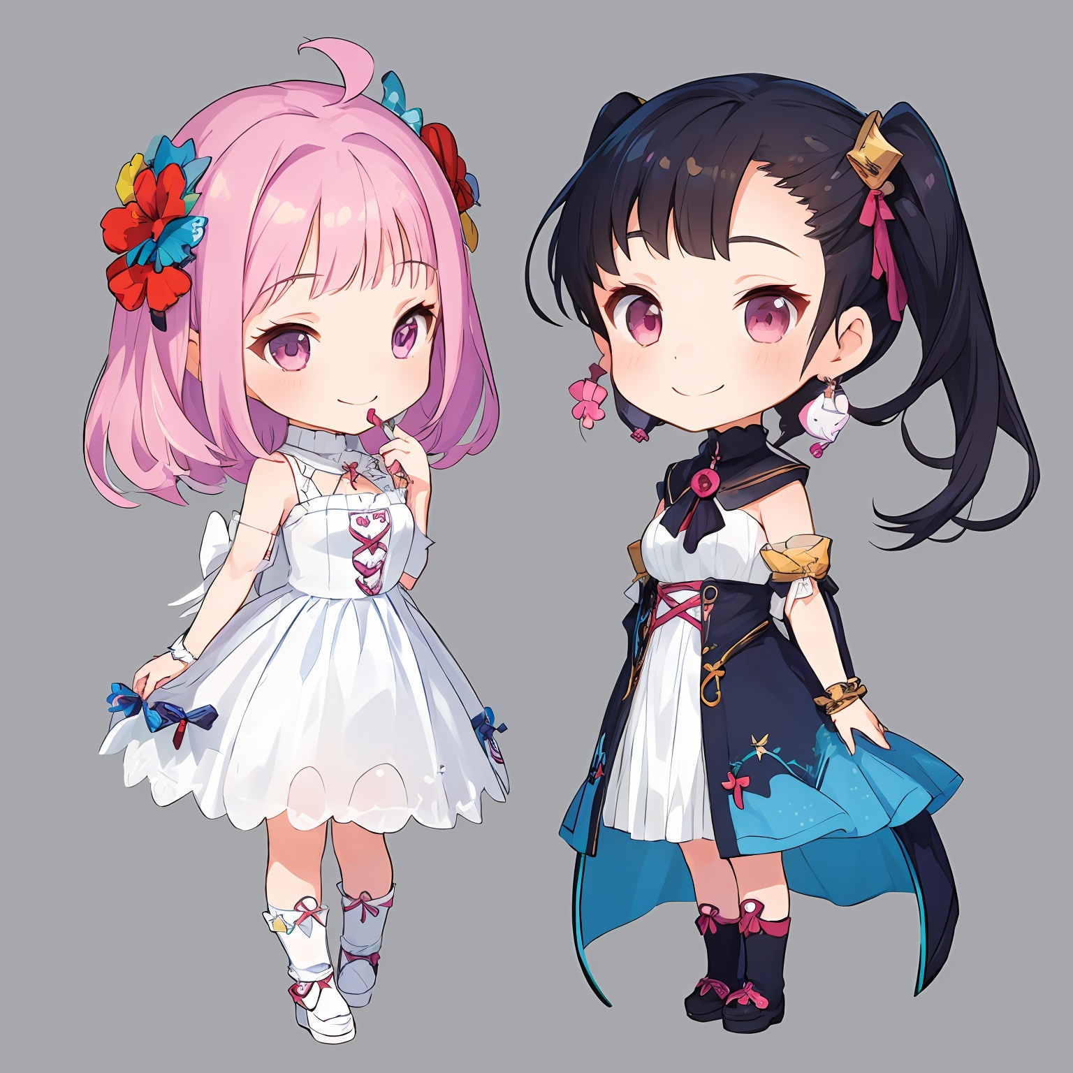 )),  ((multiple girls)),  simple background on Tensor.Art