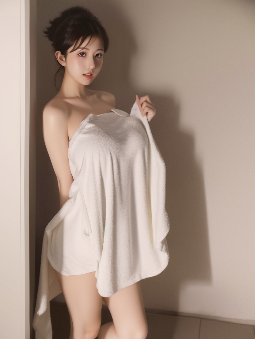 (best quality:1.4),(masterpiece:1.3),finely detailed,big breasts,1girl,solo,standing,<lora:性感浴袍毛巾套装-000006:0.8>,killer,naked towel,towel,