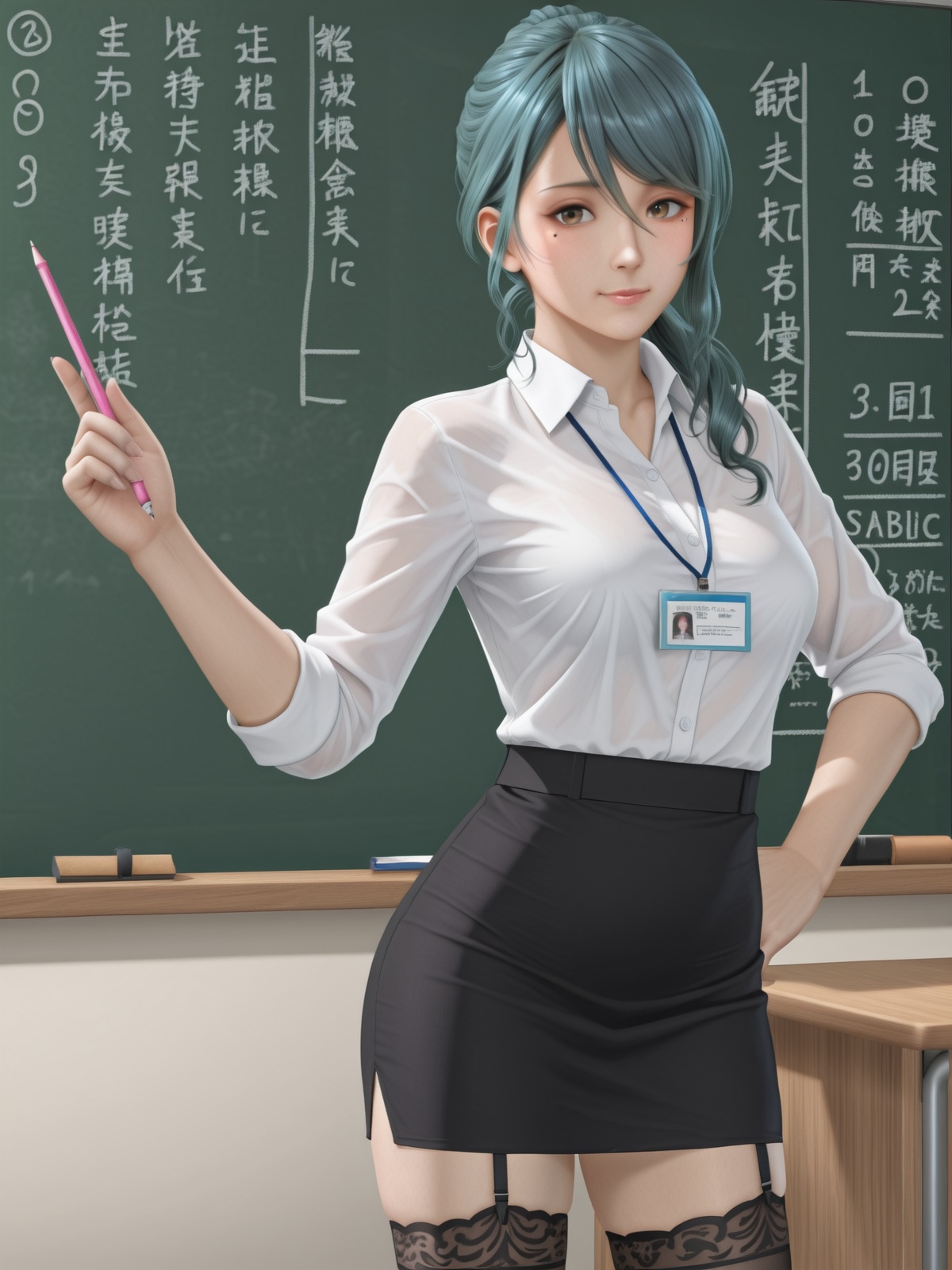 tamaki \(doax vv\),  ponytail,  mole under eye on Tensor.Art