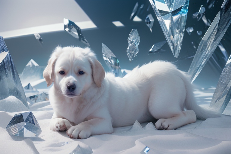 <lora:LQ-crystal-QH:0.9>,dog,crystal,
