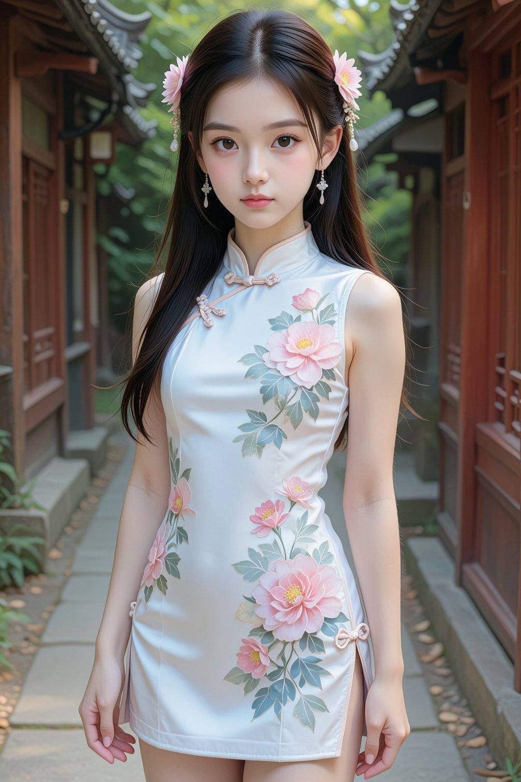 1girl,  solo,  dress on Tensor.Art