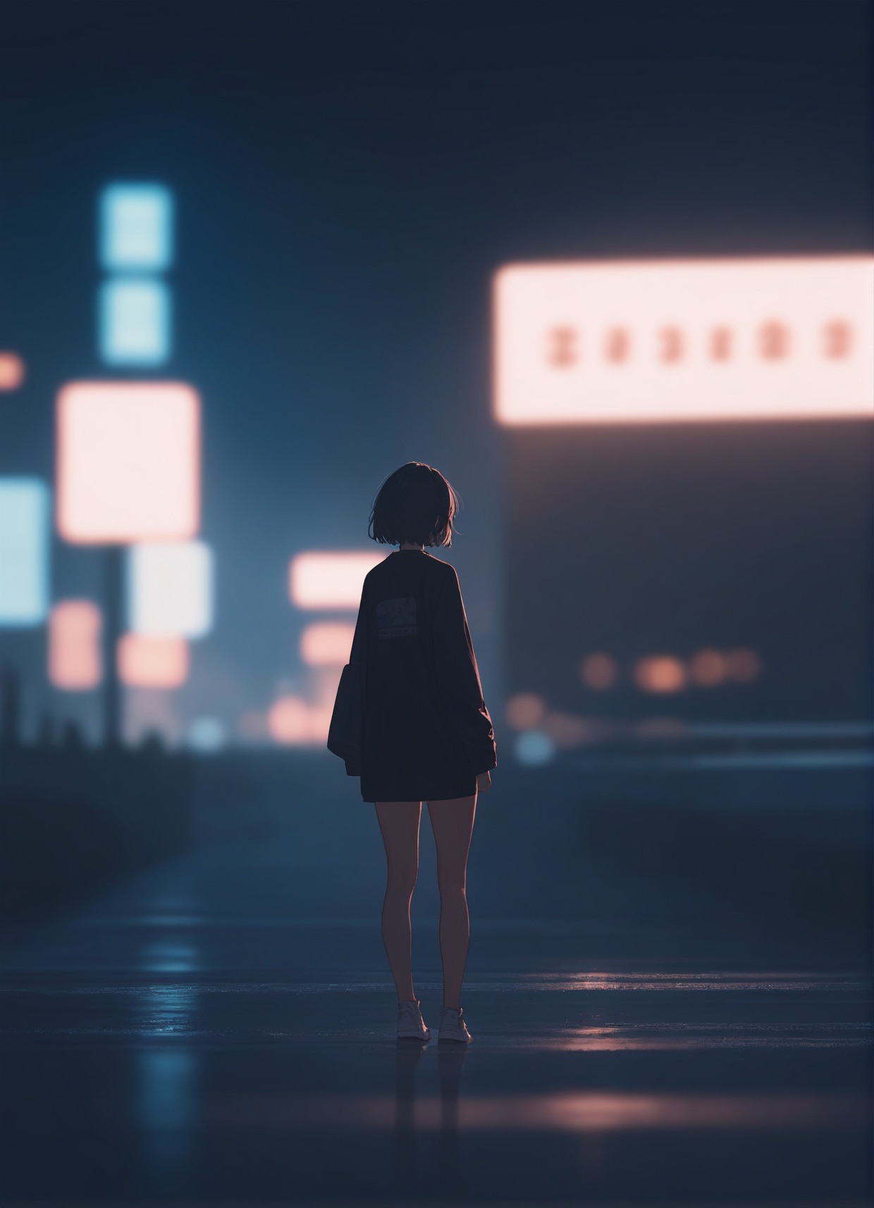 score_9,score_8_up,score_7_up,1girl,solo,very dark night,blur,