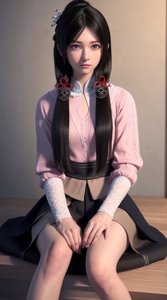 (best quality),(masterpiece),illustration,extremely detailed,1girl,solo,blue eyes,long hair,black hair,(sweater:1.4),crescent hair accessories,white background,simple background,blush,full body,sitting,off shoulder,open mouth,bare shoulders,off-shoulder sweater,long sleeves,collarbone,large breasts,cleavage,bangs,hair between eyes,sleeves past wrists,,<lora:9bdeb2e030653e32c277c883cc2dff4ddafe463bffe9a57043836afd9c0188e6:0.5>