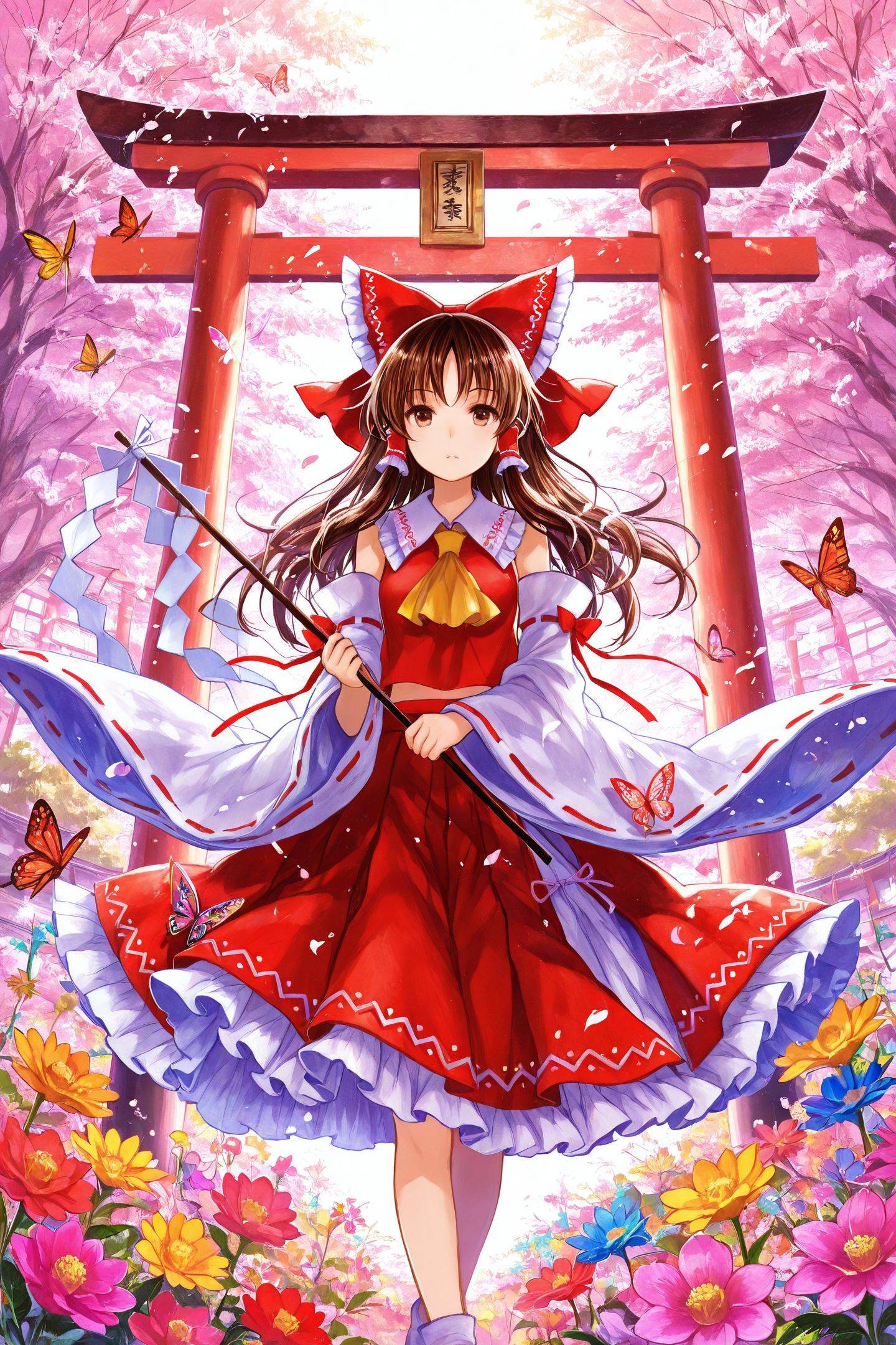 FujiChoko Style,  1girl,  hakurei reimu on Tensor.Art