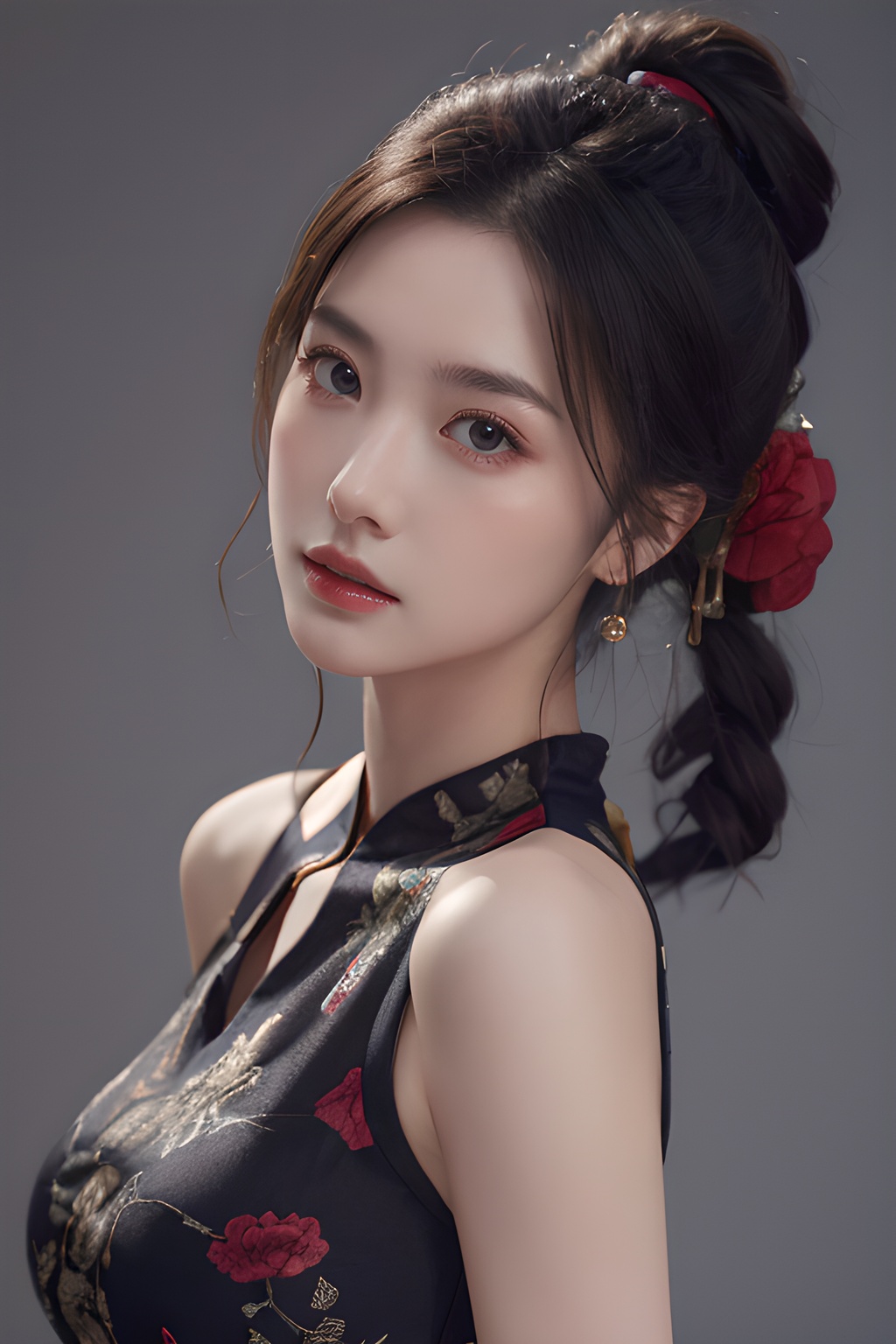 <lora:0810_06:0.7>,simple background,china_dress,, 1girl,realistic,masterpiece, best quality, photorealistic, HDR,detail