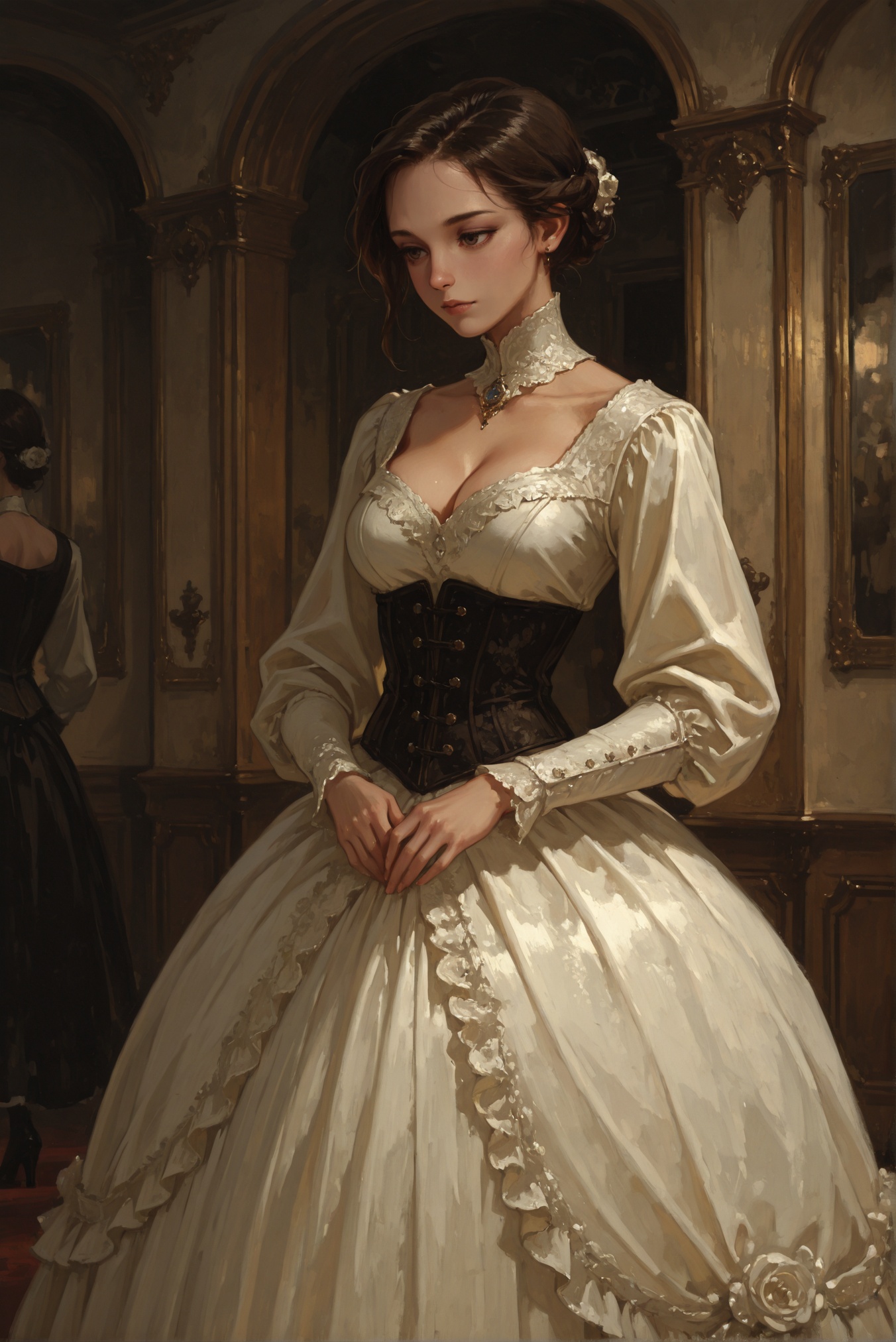 solo,  corset,  cleavage on Tensor.Art