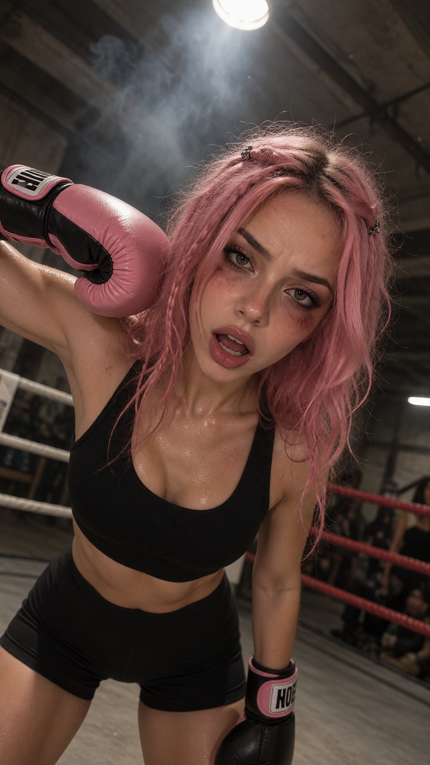 PukiX,  pink hair PukiX,  22-year-old woman with pink hair on Tensor.Art