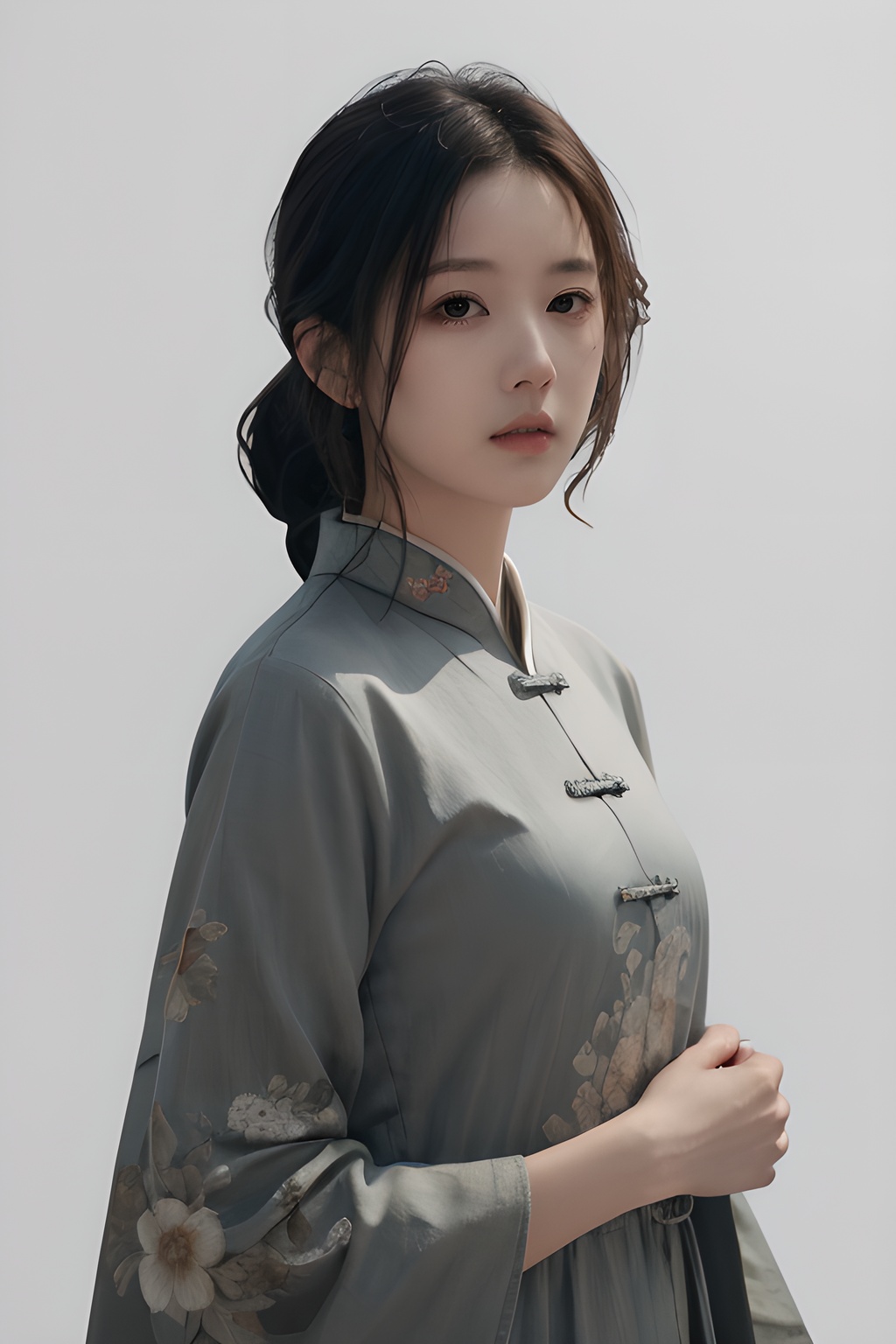 <lora:0806_08:0.7>,simple background,chinese_clothes,, 1girl,realistic,masterpiece, best quality, photorealistic, HDR,detail