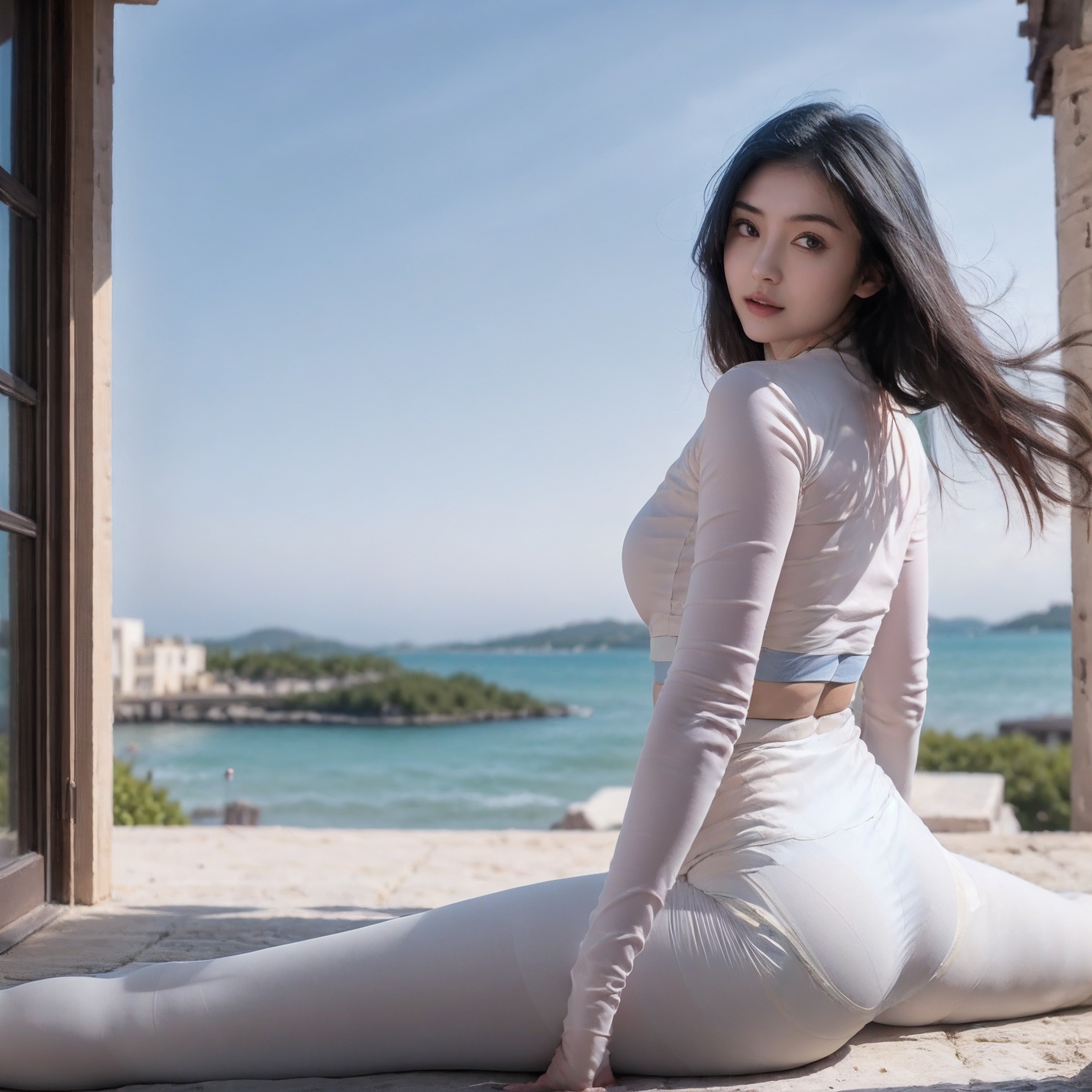 1girl,  spread legs,  blue sky on Tensor.Art