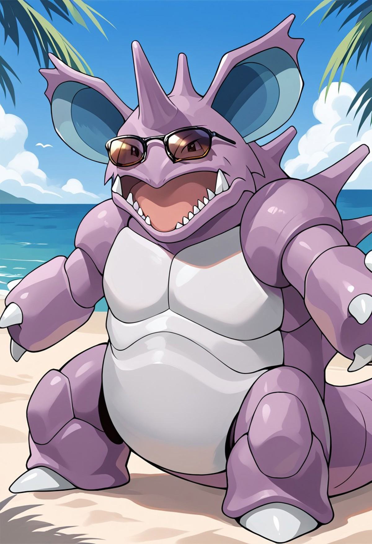 solo male,  nidoking,  feral on Tensor.Art