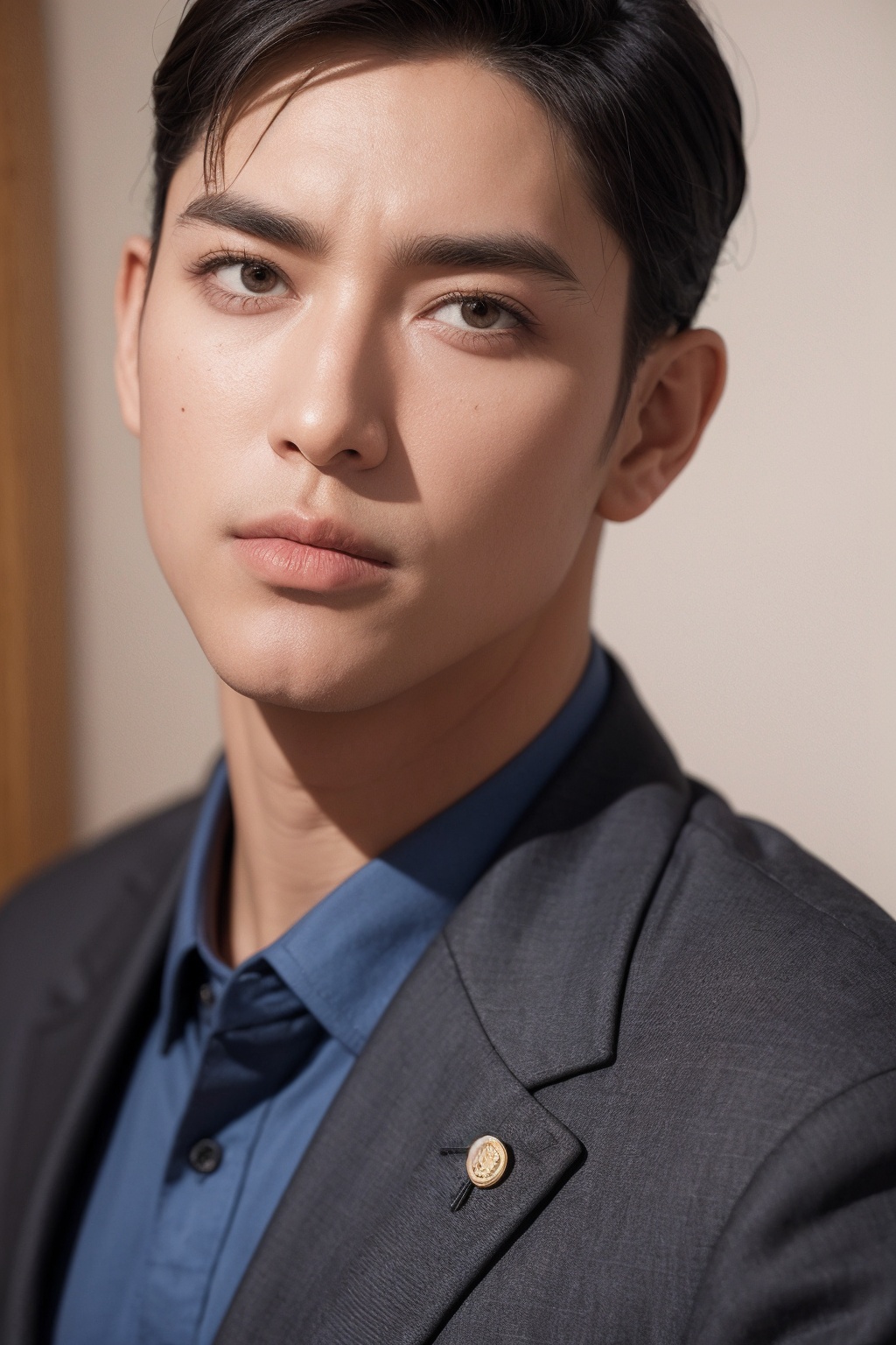 (1man:1.5),(male:1.5),(close up),short hair,suit,<lora:Male_2:0.8>,