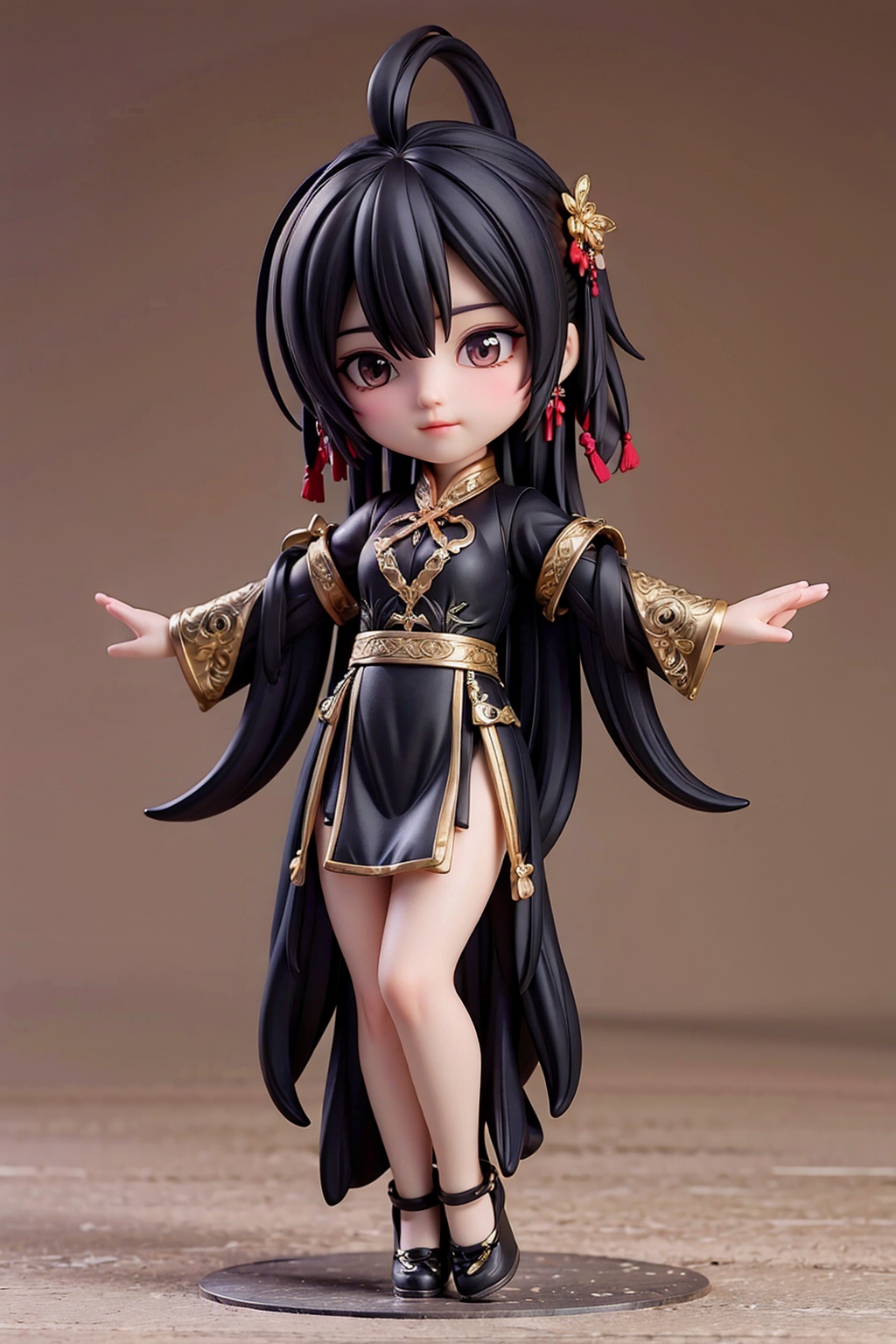 girl,black long hair,full body,arms at sides,chinese clothes,
