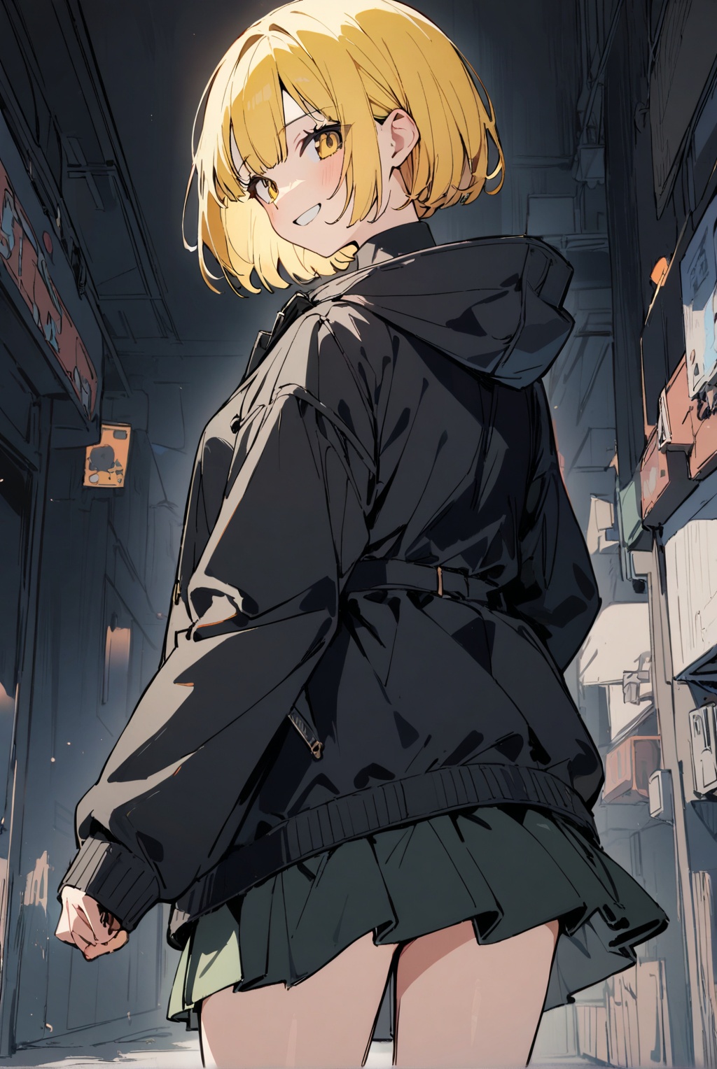 1girl,  yellow hair,  short hair on Tensor.Art