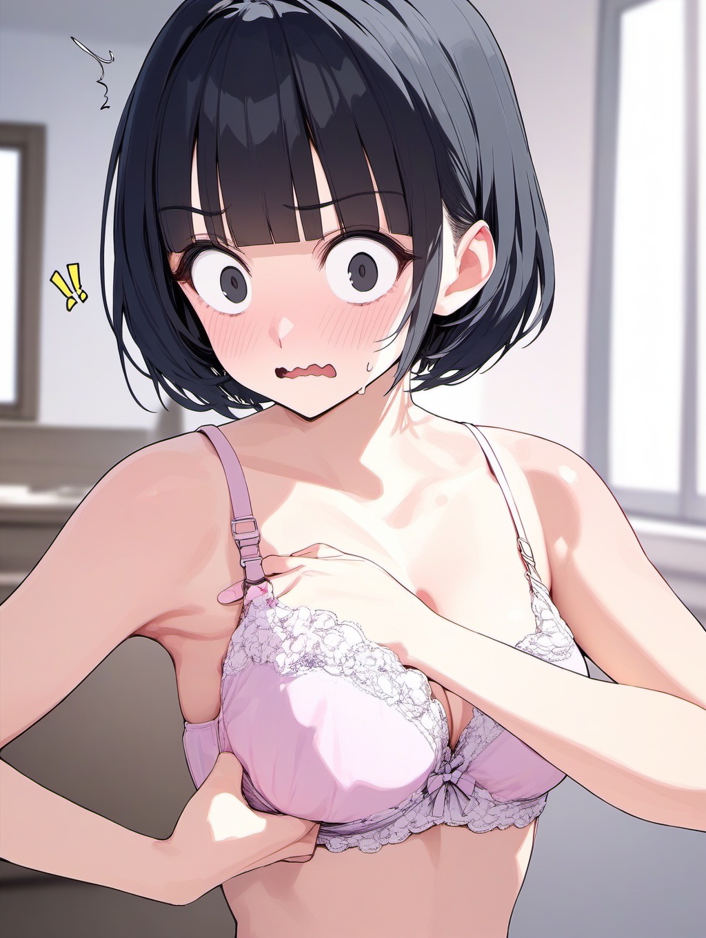1girl,  adjusting bra,  bra on Tensor.Art