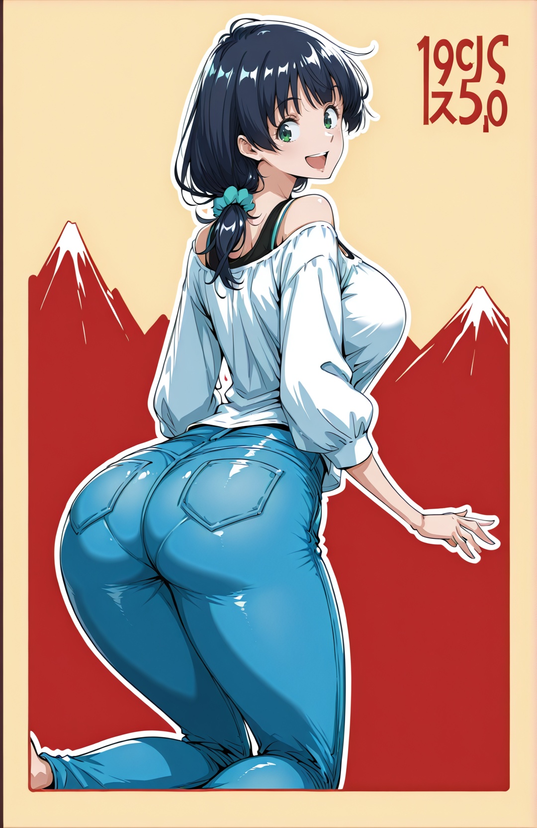 yamamura ami,  dark hair,  green eyes on Tensor.Art