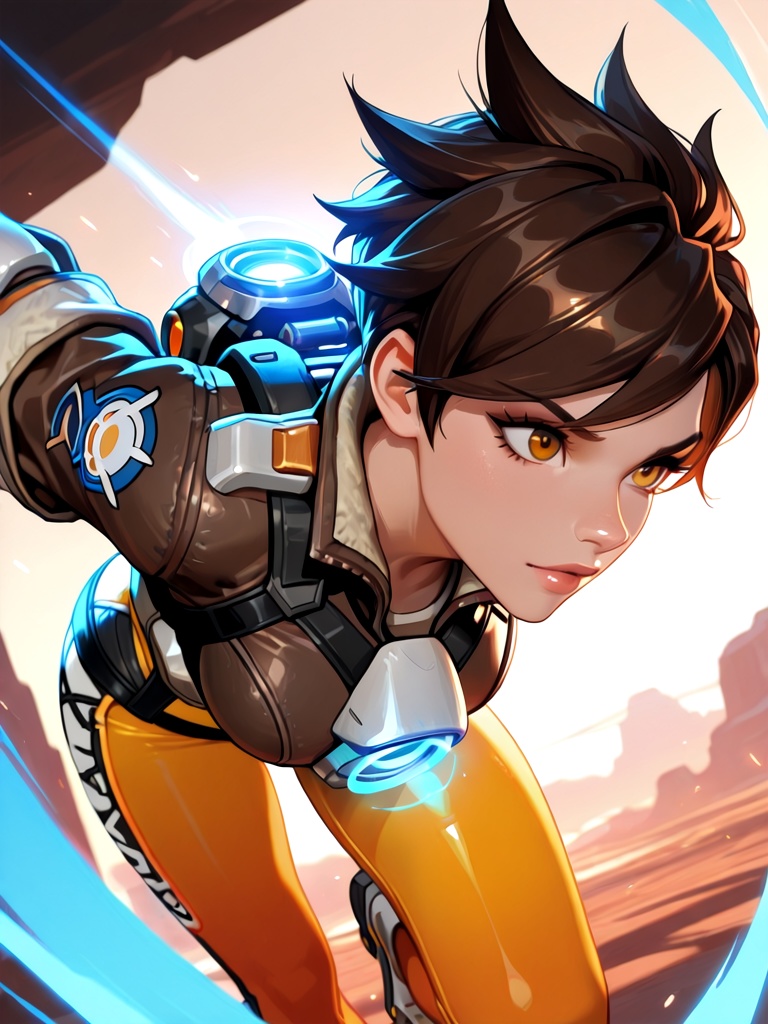 1girl,  tracer (overwatch),  general on Tensor.Art
