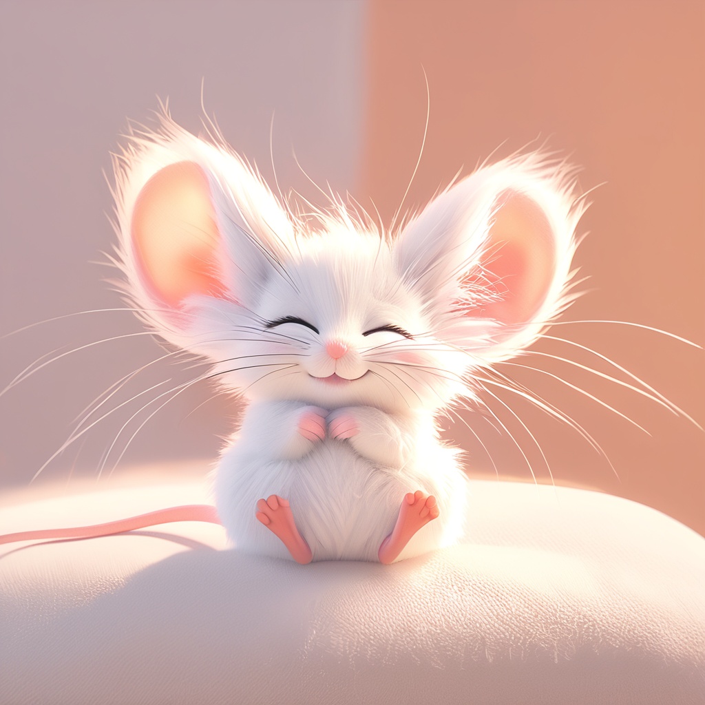 zishu, mouse, ^ ^, :3, whiskers, cute, cc-color-correction, mf-movie-filter, warm colors, whimsy and dramatic lighting, white fur, big mouse ears, no humans, fluffy, mouse focus, closed eyes, solo, smile, realistic, facing viewer, sitting, photorealistic, closed mouth, happy, full body, simple background<lora:zishu_xl_v2:0.8>
