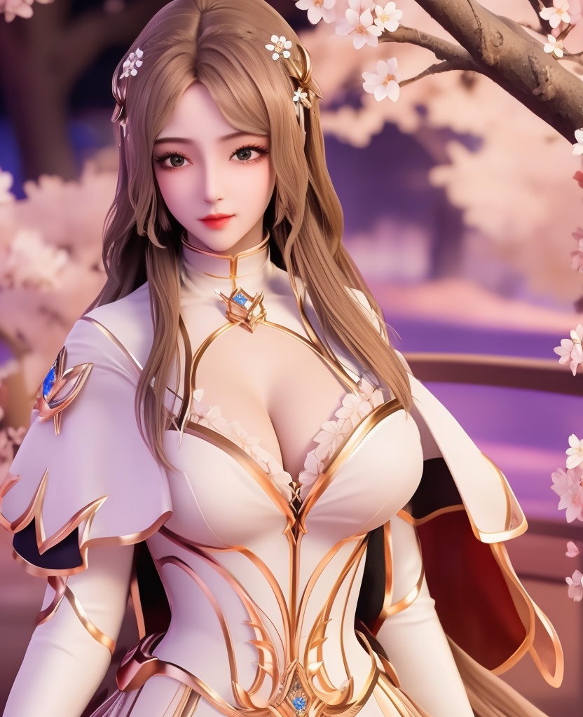 <lora:556-DA-神印王座-温柔一刀:0.8>(,1girl, ,best quality, ),looking at viewer,masterpiece, (( , )),ultra realistic 8k cg, ,    ,cleavage,perfect cherry blossom, ,lace , (cleavage), (),