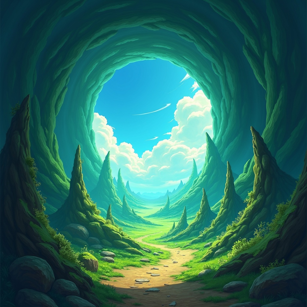 painting of a green and blue tunnel with a sky in the background,noah bradley concept art,hearthstone concept art,the nexus portal,hearthstone style art,hearthstone card game artwork,vortex,hearthstone art style,swirling scene,spiral heavens,hearthstone card game artwork. ",hearthstone art,swirling scene in forest,mythical gigantic space cavern,noah bradley. sharp focus,hearthstone artwork,portal opening,wonderland portal,forest portal,wormhole,blizzard hearthstone concept art,hearthstone card art,maelstrom,complex vortex,fantasy hearthstone art style,wormholes,colorful concept art,wild rift,portal 3,magic the ********* art style,from hearthstone,dota 2 concept art,eka's portal,