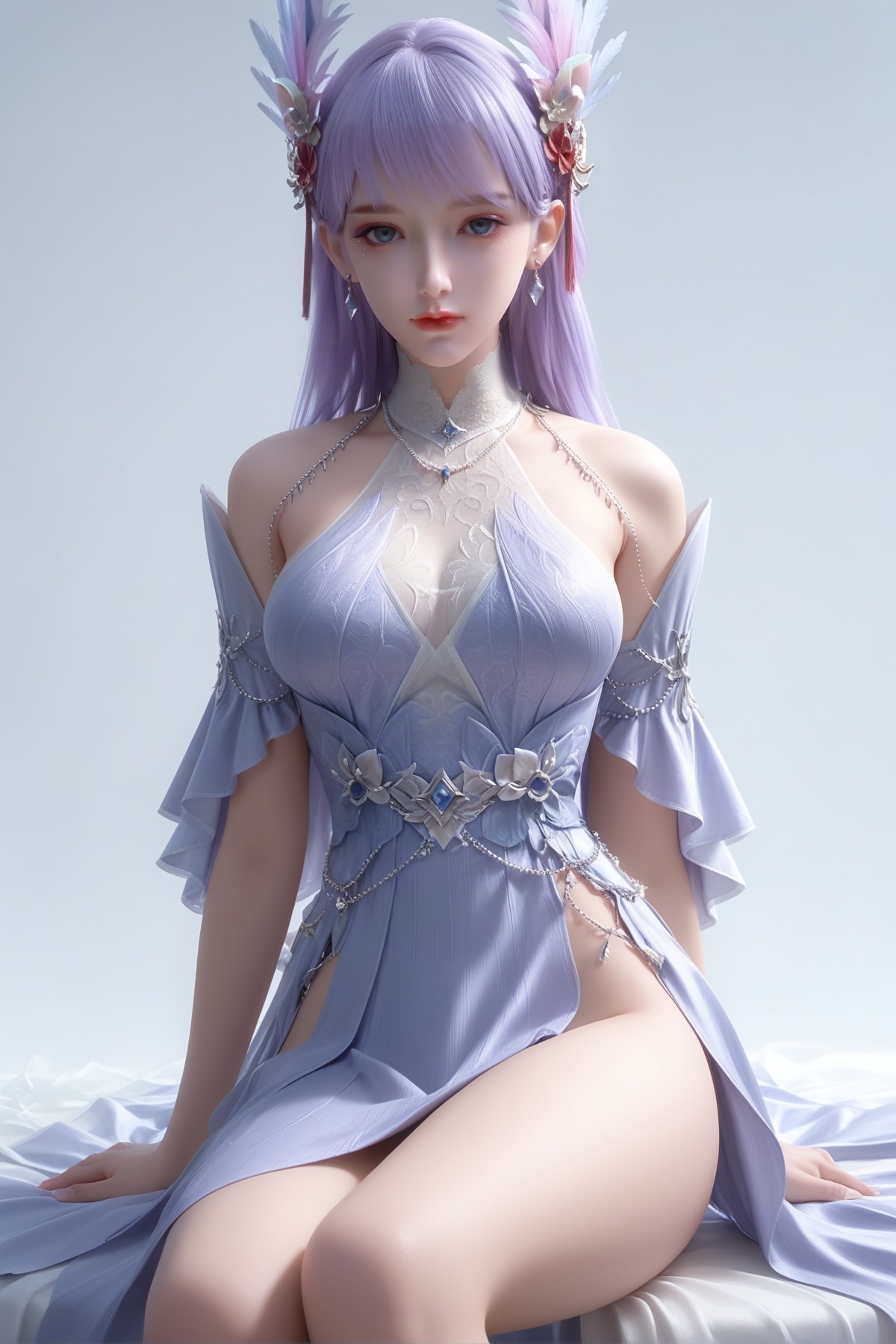 score_9,score_8_up,score_7_up,<lora:wy_ziyue_XL7.0:0.8>,1girl,long hair,breast,medium breast,earrings,hair_ornament,dress,purple hair,blue eyes,thick_thighs,simple background,white_background,wetting,dark,sitting,