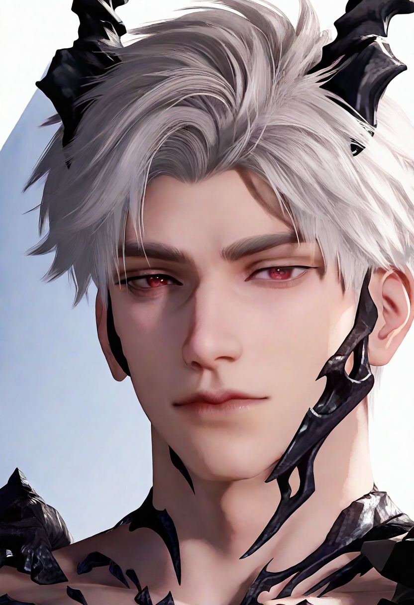 <lora:qinche:0.9>,qinchesylus,1boy,male focus,realistic,dragon clothing,short hair,closed mouth,grey hair,red eyes,white hair,lips,upper_body,, masterpiece, best quality, good quality, newest