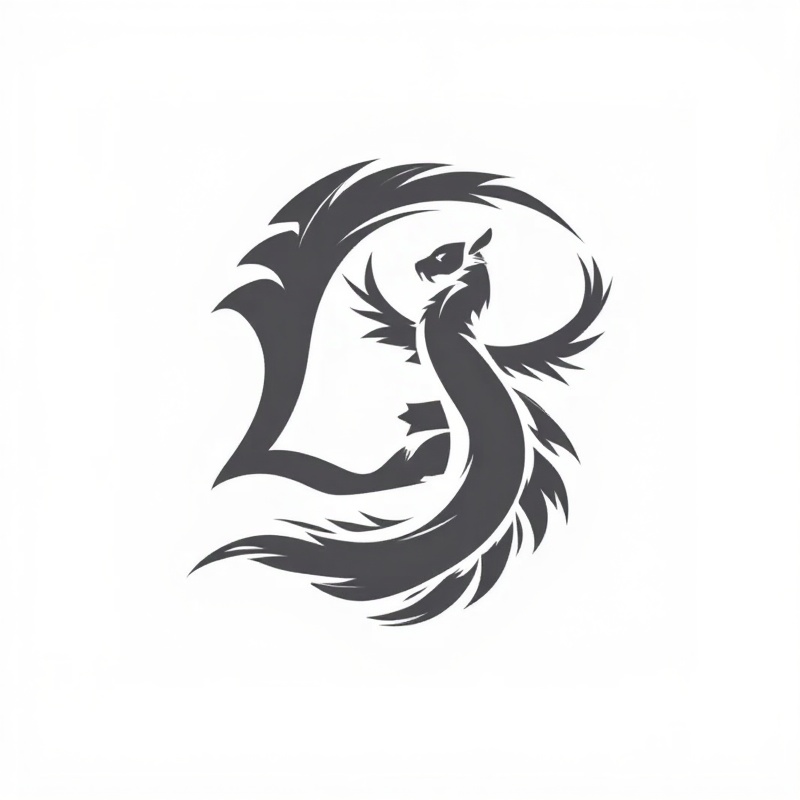 logo_l,dragon,white_background,faux_traditional_media,, black "your name" text, white background, centered composition, flat design style , signature, comic,<lora:熊猫动漫画风logo (3):1>,