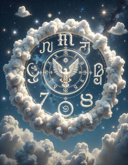 mystical runes and magic energies made out of clouds on Tensor.Art