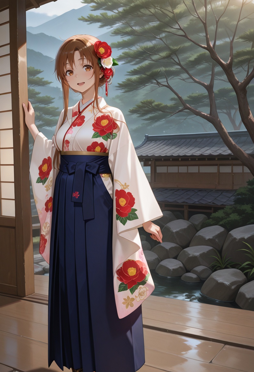 colorful_hakama,  1girl,  solo on Tensor.Art