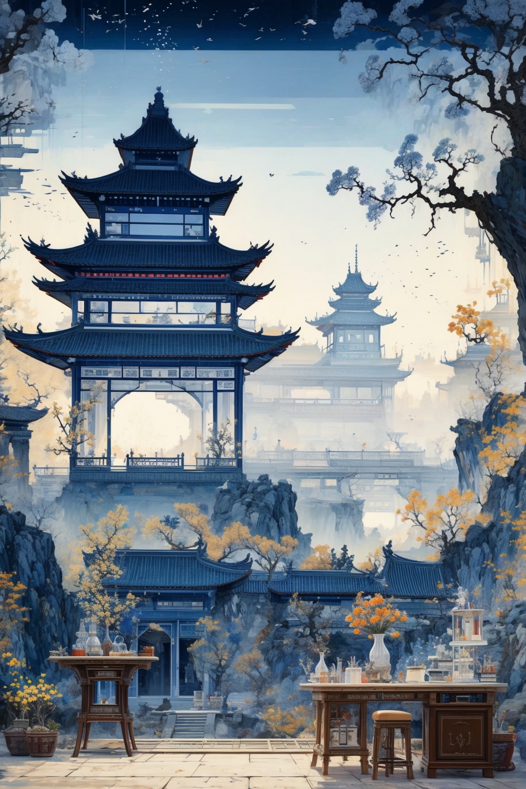 (masterpiece:1.2),best quality,highres,extremely detailed CG,perfect lighting,8k wallpaper,Illustration,painting,paintbrush,红色枫叶,<lora:FF_20240111020125:1>,