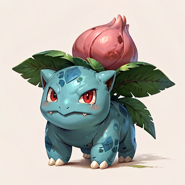 (ivysaur:1.1),score_9,score_8_up,score_8_up,source_furry,bud,a pink bud on the back,red eyes,green body,full body,simple background,(Green leaves on the back:0.8),(vines:0.6),3 toes,<lora:ivysaur:0.9>,pokemon \(creature\),claws,,