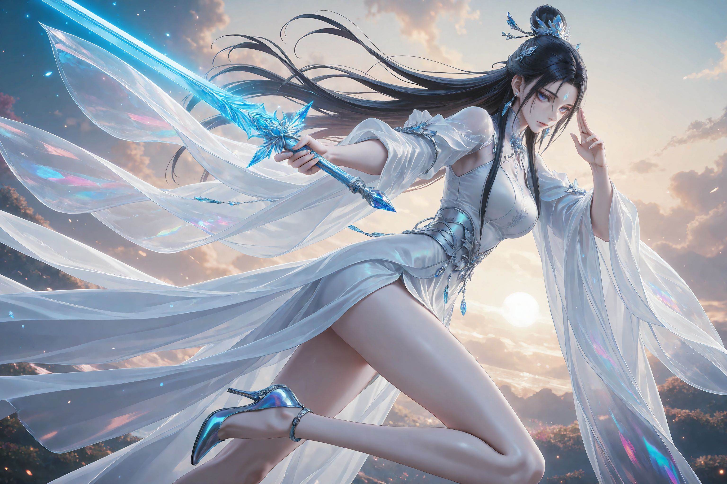 <lora:陆雪琪ill:0.6>,luexueqi,1girl,solo,dress,long hair,white dress,jewelry,earrings,hair ornament,hair bun,black hair,blurry background,closed mouth,long sleeves,expressionless,chinese clothes,looking at viewer,holding,blurry,upper body,outdoor,flower,close-up details,outstanding style,adding a touch of dimension to your images without compromising details,whirls of vapor,iridescent textures,(Anime:1.1),ethereal ambiance,delicate details,magical high-concept,32K UHD,sharp focus,best-quality,masterpiece,golden hour,unconventional supreme masterpiece,masterful details,temperate atmosphere,with a high-end texture,in the style of fashion photography,photography,cover,dynamic angle,dynamic posture,(artist: quasarcake:0.8),extreme aesthetic,(wlop:0.6),(honjou raita, lack, rella:0.5, wanke),masterpiece,best quality,good quality,very aesthetic,absurdres,visual impact,a shot with tension,ultra-high resolution,32K UHD,sharp focus,best-quality,masterpiece,emotionalization,unconventional supreme masterpiece,masterful details,temperate atmosphere,with a high-end texture,in the style of fashion photography,(visual impact:1.2),giving the poster a dynamic and visually striking appearance,impactful picture,official art,colorful,splash of color,movie perspective,masterpiece,best quality,amazing quality,very aesthetic,absurdres,best quality,newest,