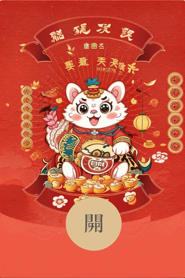 ((HRD, HUD, 8K)),((masterpiece, best quality)), highly detailed,text focus, cover, red theme, red background, monochrome,tiger, chinese zodiac, no humans, solo, looking at viewer, sitting, open mouth, food, blush stickers, flower, comic, new year, lantern, traditional youkai,  <lora:20231230-1703916462255:0.8>