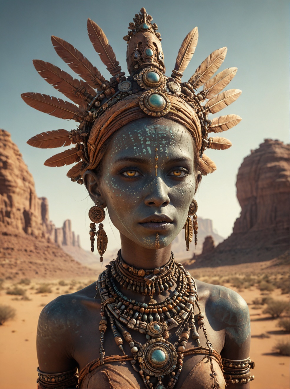 Wide angle by justin gerard and andree wallin,  a sumptuous fantasy,  epic tribal nomadic group of people for celebration...