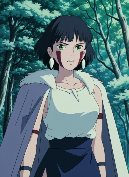 ghibli style,  san \(mononoke hime\),  1girl on Tensor.Art