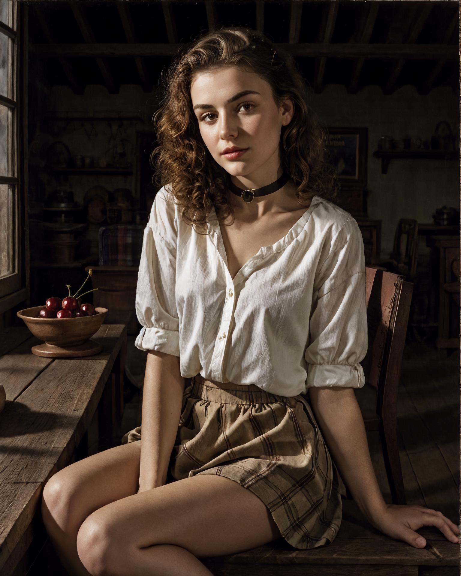 Johmeer,  frush,  a young 21yo Slovak Slovakia woman inNostalgic Craftsman bungalows with exposed rafters and front gables...