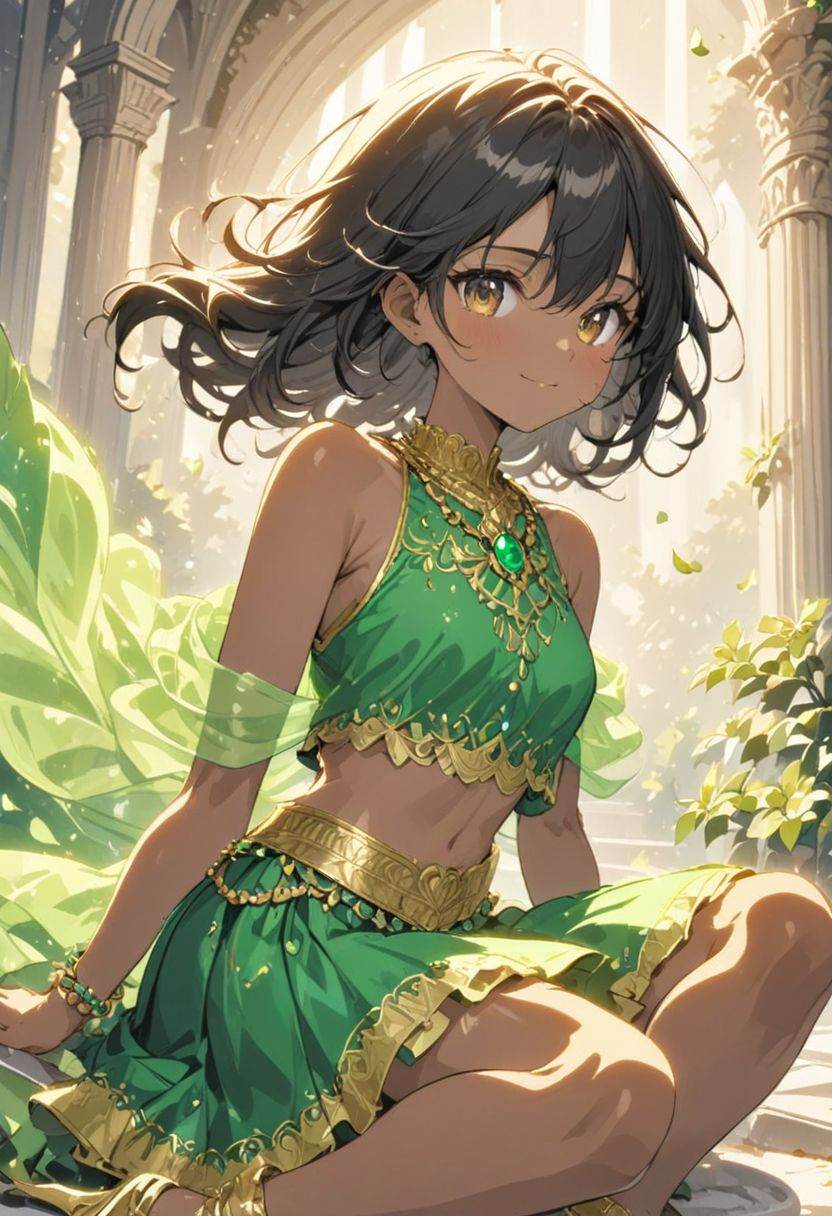 a beautiful (((black haired girl,  ))) very long messy hair,  beautiful detailed deep brown eyes on Tensor.Art