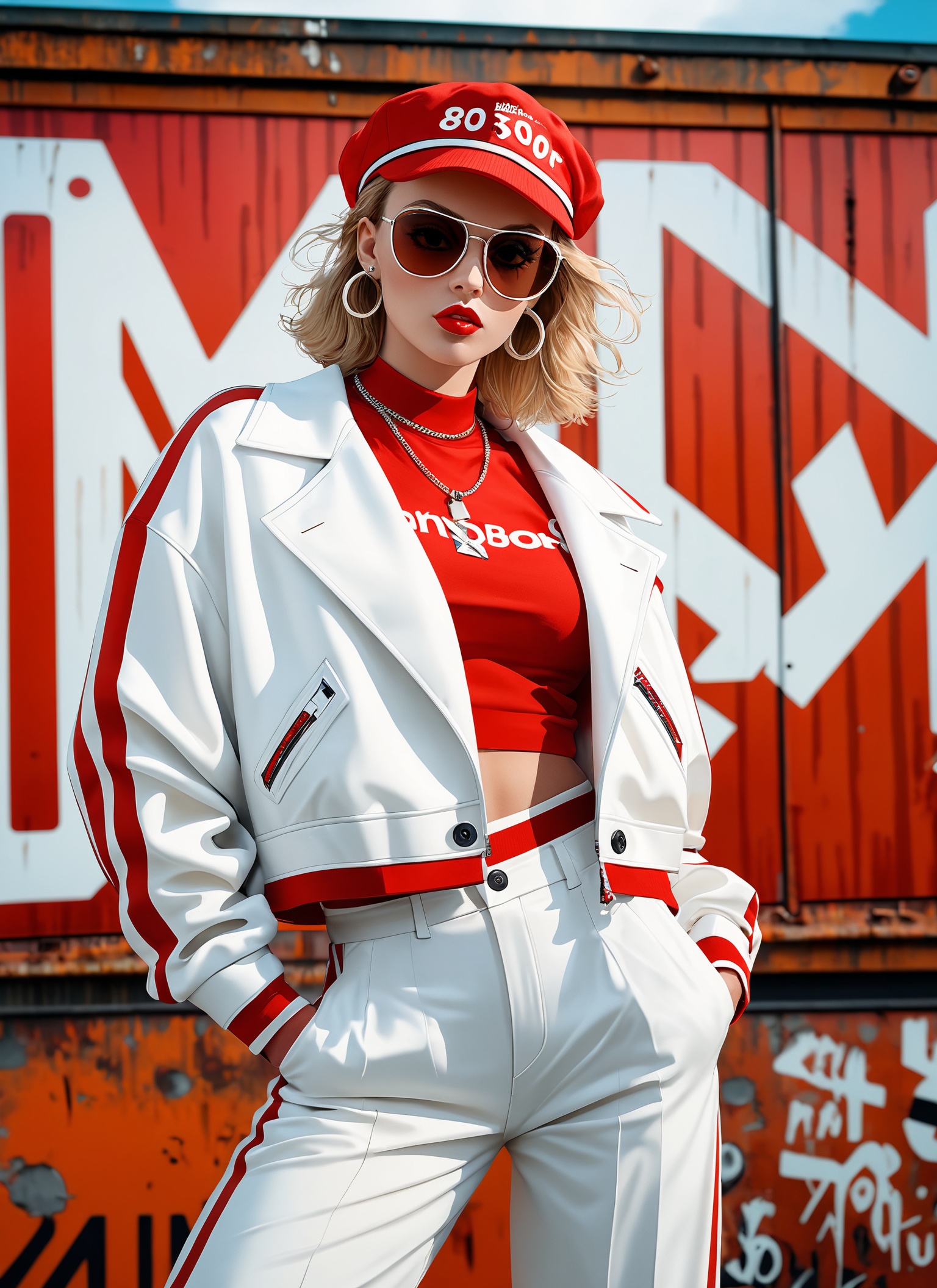 Medium format photorealistic highly detailed 8k photography,  (Hip-hop 80's British model posing), on Tensor.Art