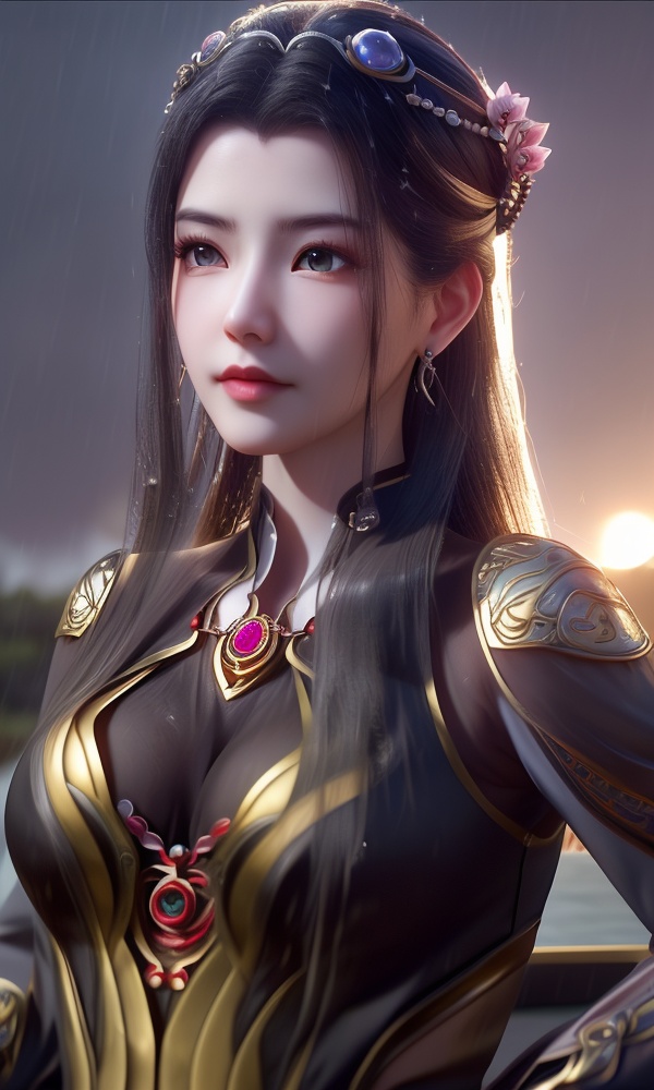 <lora:512-DA-师兄啊师兄-琼霄:0.8>(,1girl, ,best quality, ),looking at viewer,  ,,ultra detailed 8k cg, ultra detailed background ,ultra realistic 8k cg,          cinematic lighting, cinematic bloom, (( , )),,  , unreal, science fiction,  luxury, jewelry, diamond, pearl, gem, sapphire, ruby, emerald, intricate detail, delicate pattern, charming, alluring, seductive, erotic, enchanting, hair ornament, necklace, earrings, bracelet, armlet,halo,masterpiece, (( , )),, realistic,science fiction,mole,   ,cherry blossoms,,(((Best quality, masterpiece, ultra high res, (photorealistic:1.4), raw photo, 1girl, ,rain, , sunlight, sunset, qianqiu wanxia,     )))  (cleavage), (),