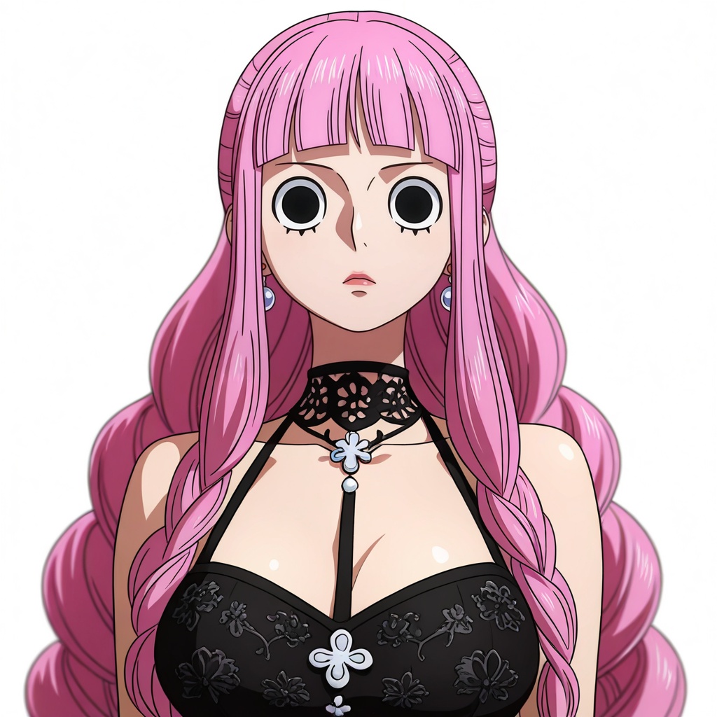 depth of field,masterpiece,best quality,very aesthetic,alternate costume,alternate costume,2024,2023,perfect composition,ultra-detailed,extreme aesthetic,masterpiece,best quality,good quality,newest,year 2024,year 2023,very aesthetic,absurdres,looking_at_viewer,colorful,1girl,solo,dress,breasts,jewelry,large breasts,earrings,bare shoulders,sleeveless,halterneck,looking at viewer,41,white_background,simple background,upper_body,<lora:佩罗娜:0.6>,perona one piece,perona\(one piece\),1girl,perona,long hair,pink hair,black eyes,drill hair,blunt bangs,