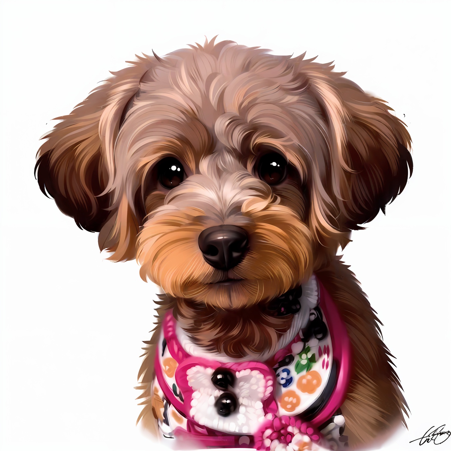 HTTP,Poodle, no humans, white background, realistic, simple background, solo, looking at viewer, brown eyes, signature, animal focus<lora:HTTP_20231121185644-000008:1>