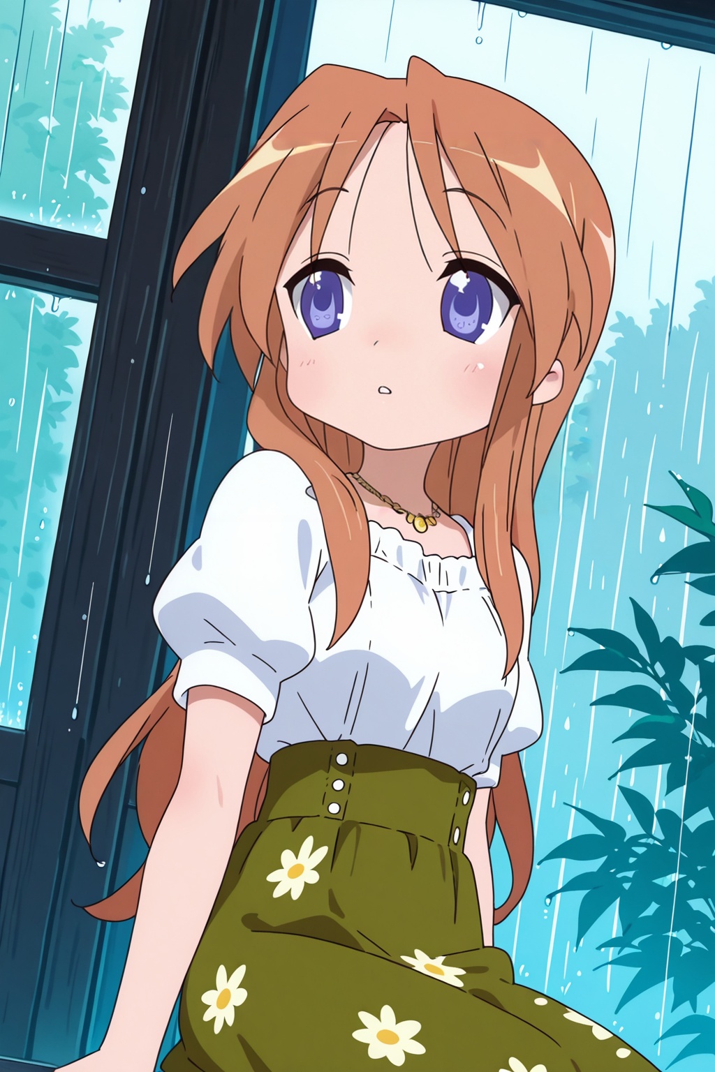 LuckyStar,  1girl,  sitting on Tensor.Art