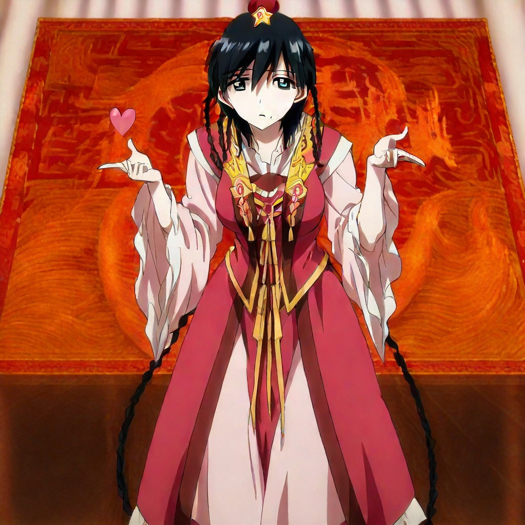 ren gyokuen \(magi\),  black hair,  medium hair on Tensor.Art