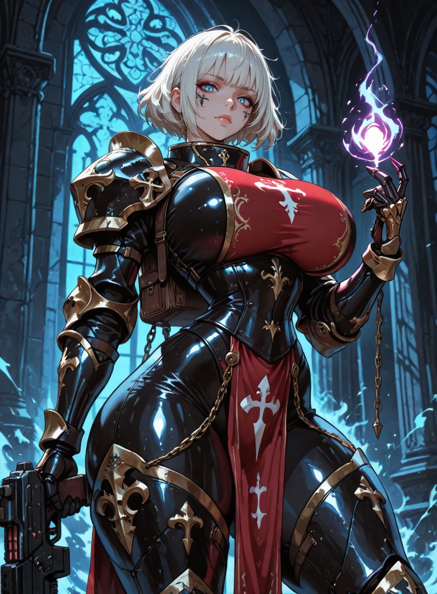 1girl,  white short hair,  messy hair on Tensor.Art