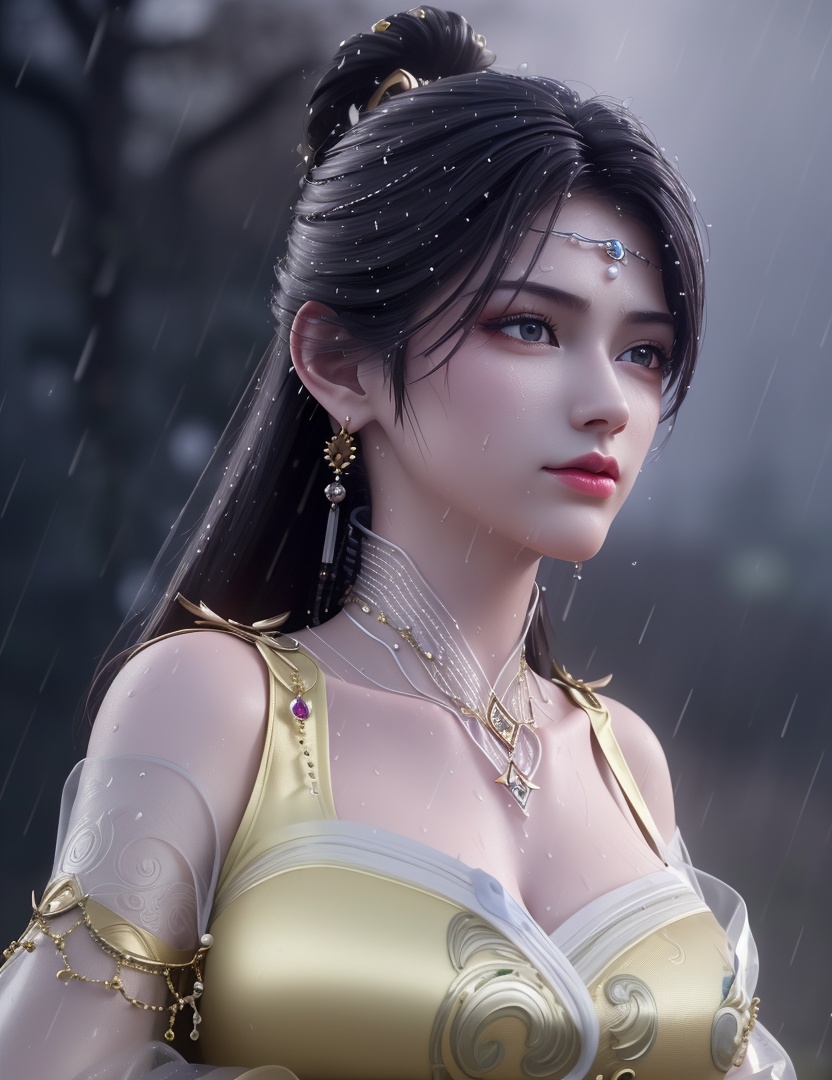 <lora:533-DA-诛仙-金瓶儿:0.8>(,1girl, ,best quality, ),looking at viewer, ,ultra detailed 8k cg, ultra detailed background,  ultra realistic 8k cg,          cinematic lighting, cinematic bloom, (( , )),,  , unreal, science fiction,  luxury, jewelry, diamond, pearl, gem, sapphire, ruby, emerald, intricate detail, delicate pattern, charming, alluring, seductive, erotic, enchanting, hair ornament, necklace, earrings, bracelet, armlet,halo,masterpiece, (( , )),,  ,cherry blossoms,(((, night,night sky,lamppost,  ultra high res, (photorealistic:1.4), raw photo, 1girl, , rain, sweat, ,wet, )))(( , ))   (cleavage), (),