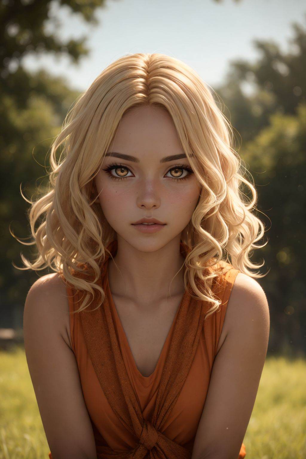 realistic photo of an anime girl,  (outdoors),  detailed face+eyes on Tensor.Art