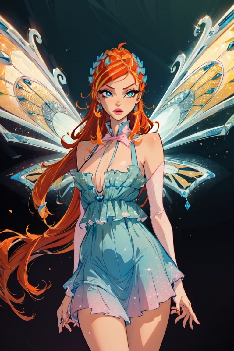 fairy wings,  orange hair,  blue eyes on Tensor.Art